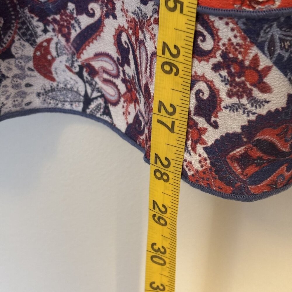 John Mark Boho Tunic Dress Large Blue White Red Floral Embroidered Tassels - Picture 5 of 9